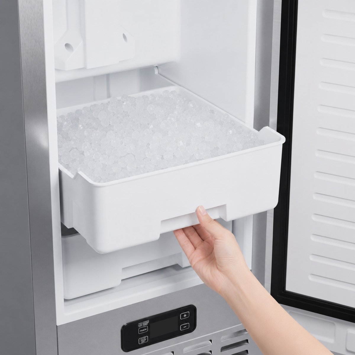Cristallo 15 Inch Freestanding/Undercounter Ice maker, 66.1 lbs Chewable nugget, 8 kg / 17.6 lbs of ice storage, Stainless steel - BonPrix Électroménagers