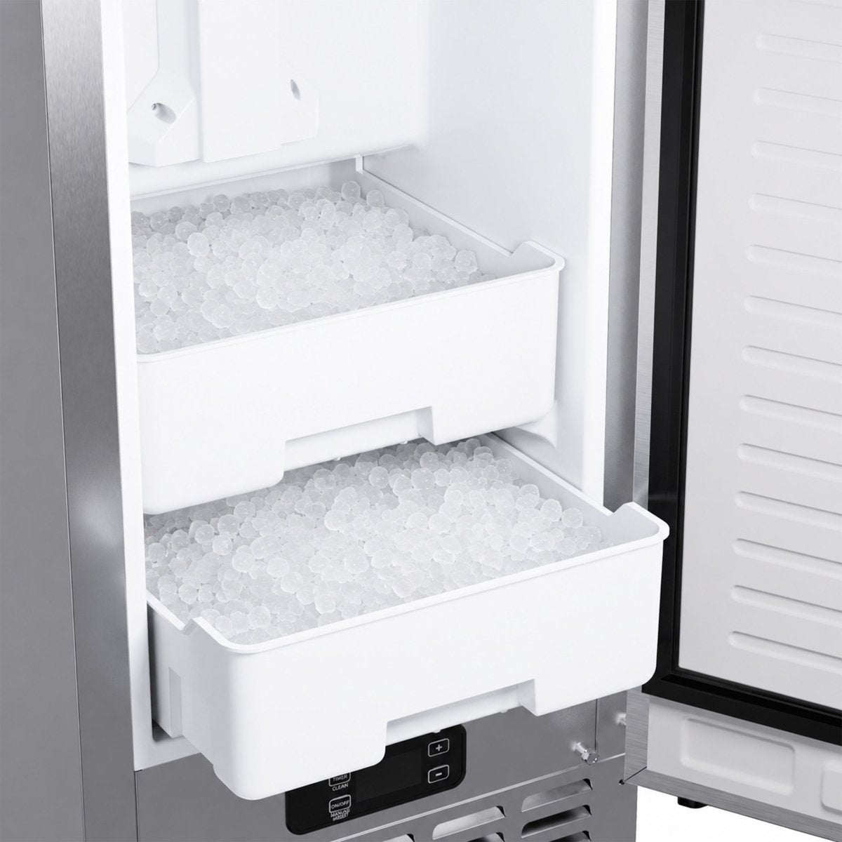 Cristallo 15 Inch Freestanding/Undercounter Ice maker, 66.1 lbs Chewable nugget, 8 kg / 17.6 lbs of ice storage, Stainless steel - BonPrix Électroménagers