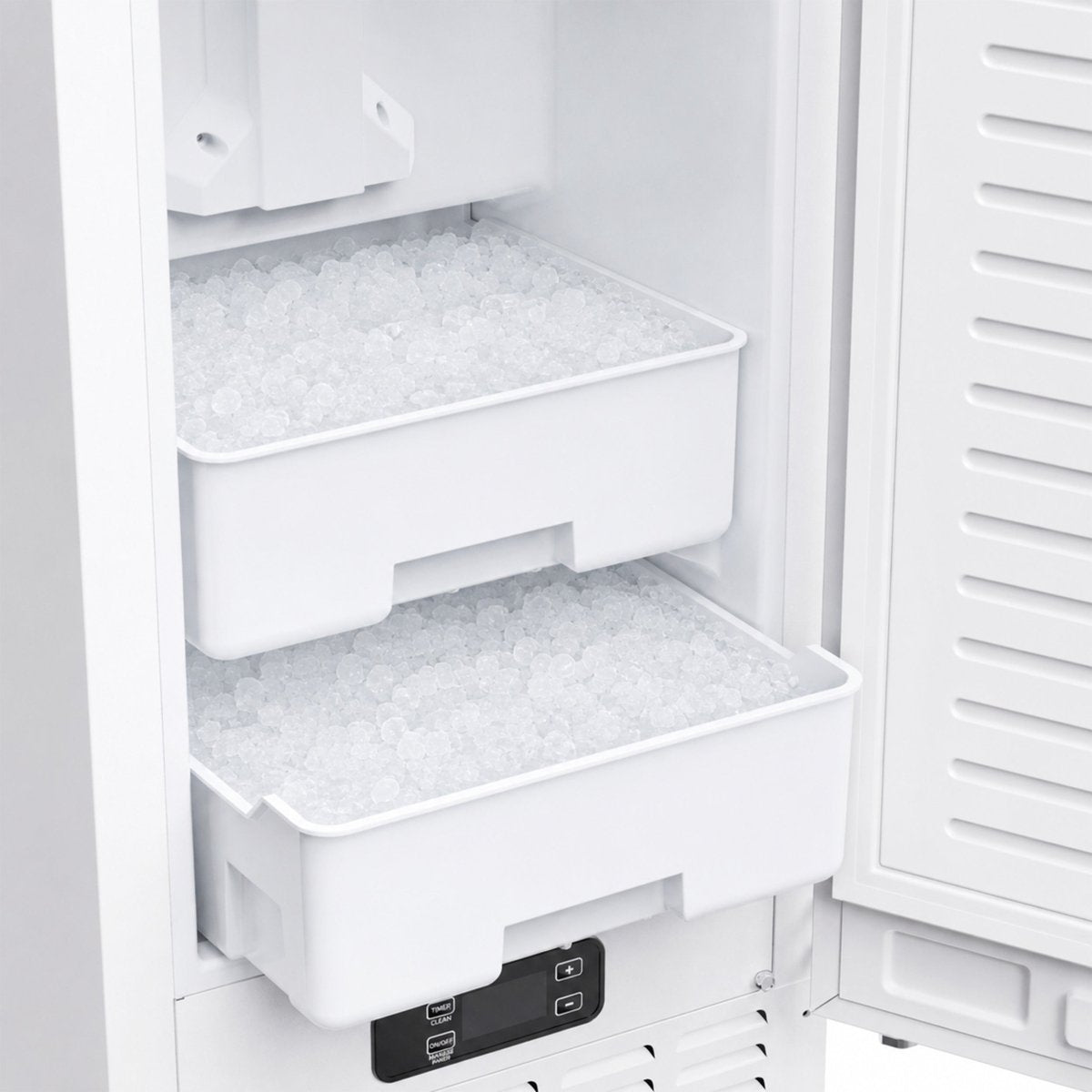 Cristallo 15 Inch Freestanding/Undercounter Ice maker, 66.1 lbs Chewable nugget, 8 kg / 17.6 lbs of ice storage, White - BonPrix Électroménagers