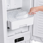 Cristallo 15 Inch Freestanding/Undercounter Ice maker, 66.1 lbs Chewable nugget, 8 kg / 17.6 lbs of ice storage, White - BonPrix Électroménagers