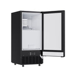 Cristallo 15 Inch Freestanding/Undercounter Ice maker, 79.4 lbs Cubed Ice daily, 12 kg / 26.5 lbs ice bin, Black - BonPrix Électroménagers