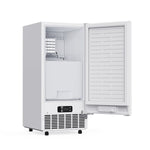 Cristallo 15 Inch Freestanding/Undercounter Ice maker, 79.4 lbs Cubed Ice daily, 12 kg / 26.5 lbs ice bin, White - BonPrix Électroménagers
