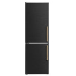 Custodia 24" Bottom Freezer, 10.3 cf., Left Swing, Ice Maker, Total No frost, Black, Antique Brass handles - BonPrix Électroménagers