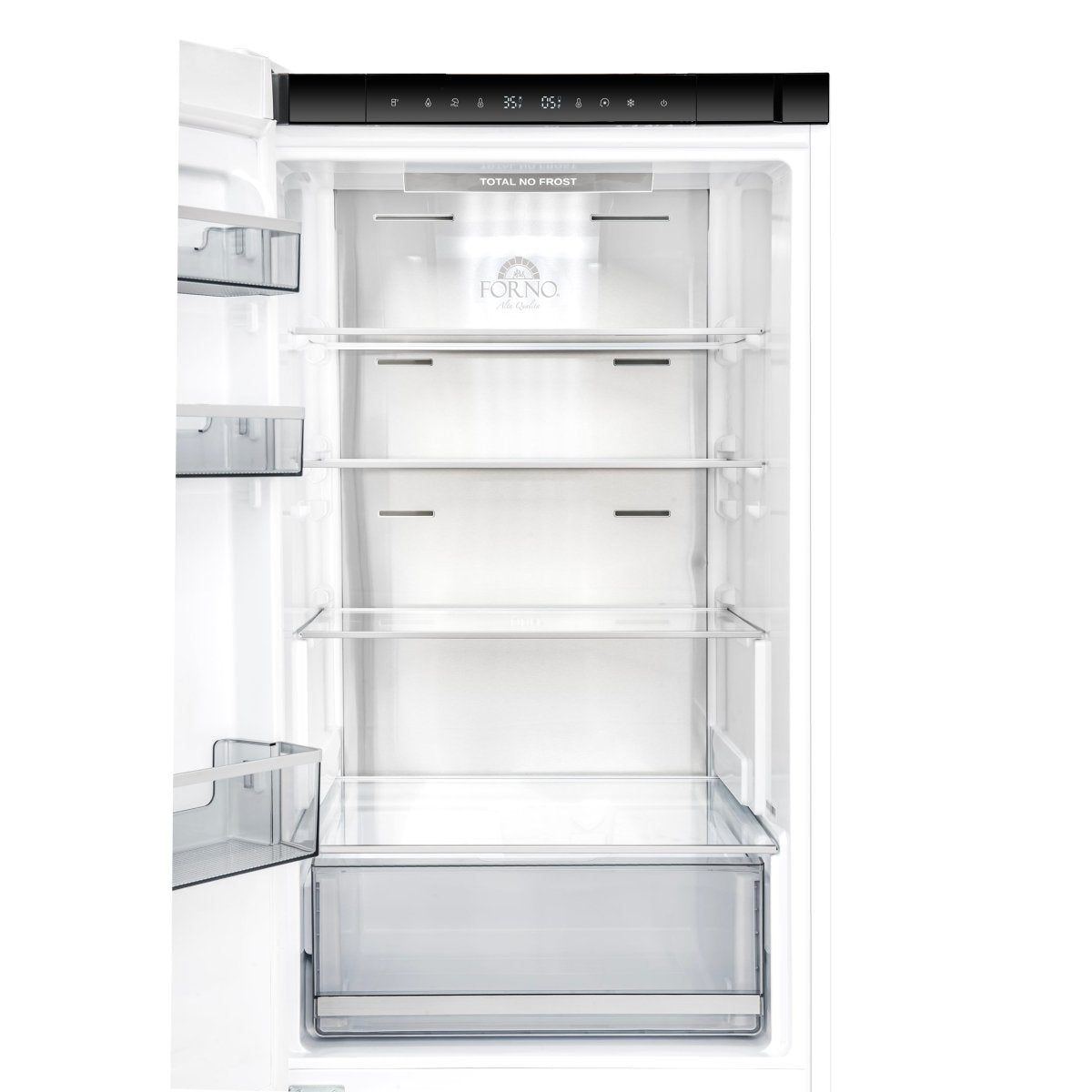 Custodia 24" Bottom Freezer, 10.3 cf., Left Swing, Ice Maker, Total No frost, White, Antique Brass handles - BonPrix Électroménagers