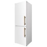 Custodia 24" Bottom Freezer, 10.3 cf., Left Swing, Ice Maker, Total No frost, White, Antique Brass handles - BonPrix Électroménagers