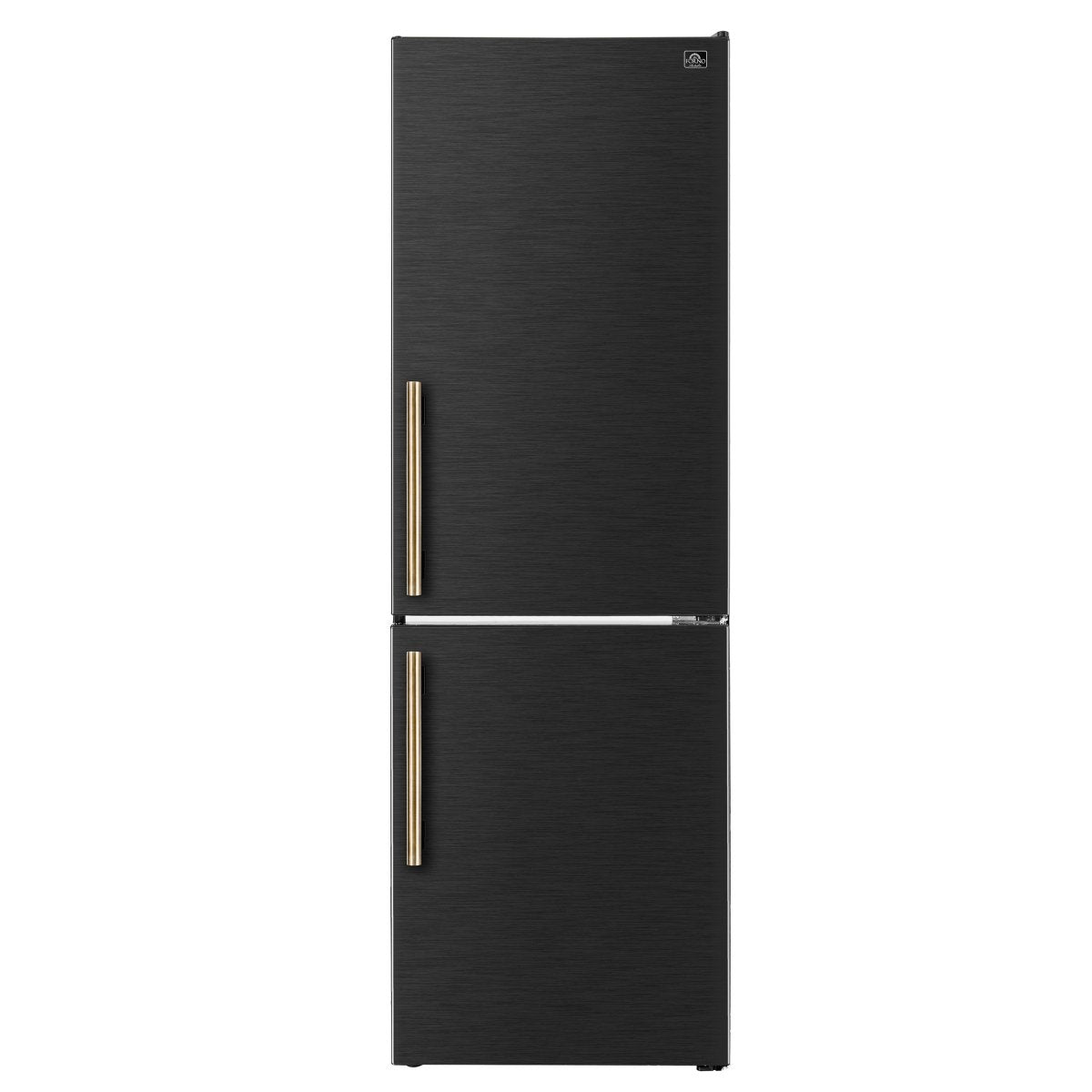 Custodia 24" Bottom Freezer, 10.3 cf., Right Swing, Total No frost, Black, Antique Brass handles - BonPrix Électroménagers
