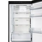 Custodia 24" Bottom Freezer, 10.3 cf., Right Swing, Total No frost, Black, Antique Brass handles - BonPrix Électroménagers
