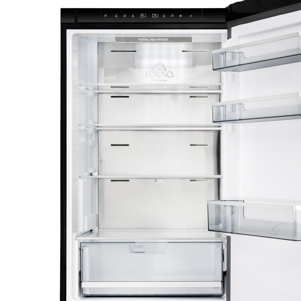 Custodia 24" Bottom Freezer, 10.3 cf., Right Swing, Total No frost, Black, Antique Brass handles - BonPrix Électroménagers