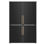 Custodia 48" Bottom Freezer combo, 20.6 cf., Ice Maker, Total No frost, Black, Antique Brass handles - BonPrix Électroménagers