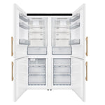 Custodia 48" Bottom Freezer combo, 20.6 cf., Ice Maker, Total No frost, White, Antique Brass handles - BonPrix Électroménagers