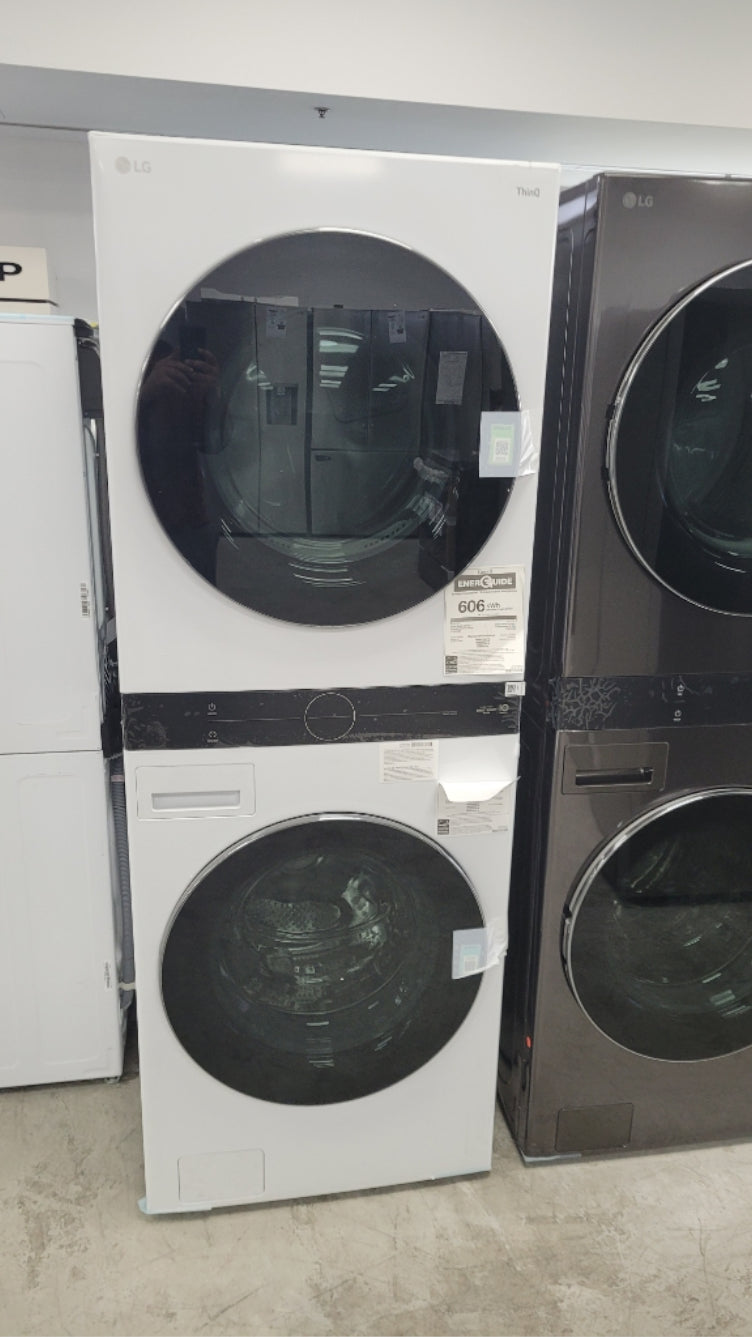 WKEX200HWA - LAUNDRY CENTERS - LG - Stacked Washer/Dryer - Electric - White - Open Box - BonPrix Électroménagers