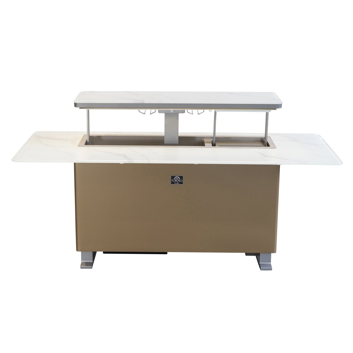 Elevato Smart Bar Table in White, 5.3 cu.ft fridge and freezer with Bluetooth control - BonPrix Électroménagers