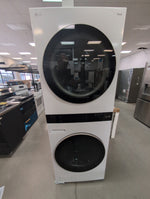WKE100HWA - LAUNDRY CENTERS - LG - Stacked Washer/Dryer - Electric - White - Open Box - BonPrix Électroménagers