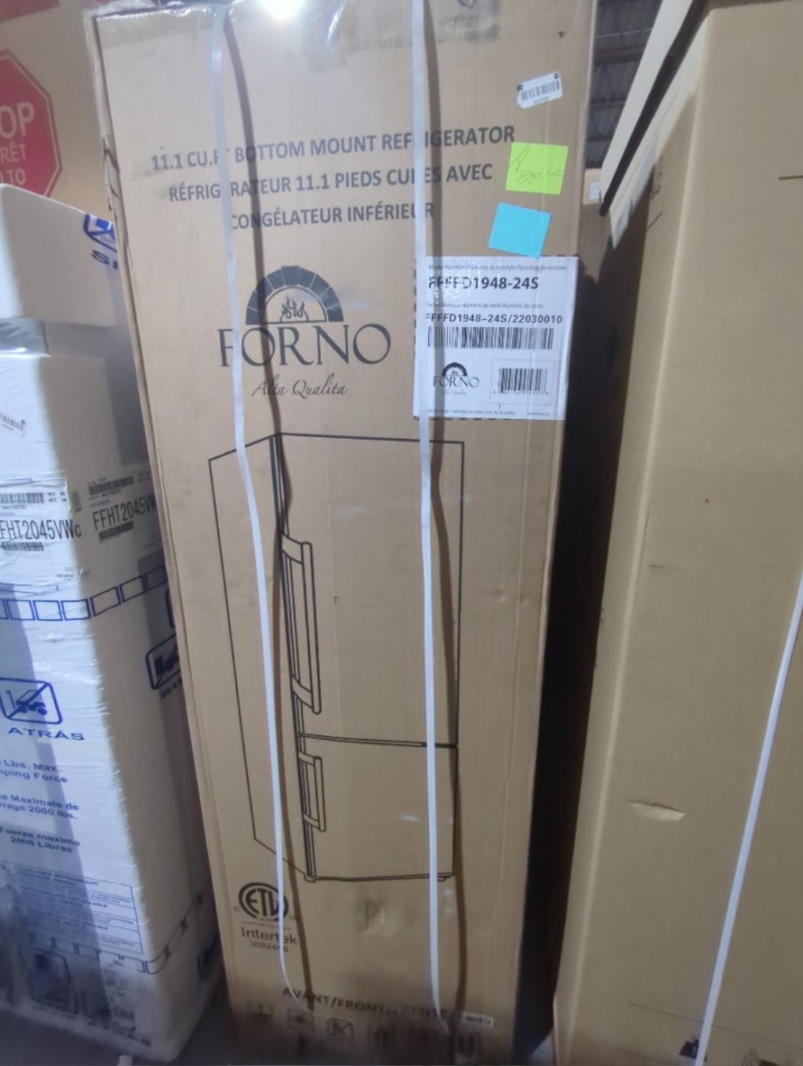 FFFFD1948 - 24S - REFRIGERATORS - Forno - Bottom Mount - Stainless Steel - Open Box - BonPrix Électroménagers