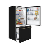 FORNO 2-Piece Black Kitchen Bundle - 30" Induction Range and 31" Bottom Freezer Refrigerator - BonPrix Électroménagers
