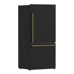FORNO 2-Piece Black Kitchen Bundle - 30" Induction Range and 31" Bottom Freezer Refrigerator - BonPrix Électroménagers