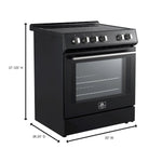 FORNO 2-Piece Black Kitchen Bundle - 30" Induction Range and 31" Bottom Freezer Refrigerator - BonPrix Électroménagers
