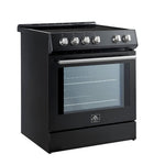 FORNO 2-Piece Black Kitchen Bundle - 30" Induction Range and 31" Bottom Freezer Refrigerator - BonPrix Électroménagers