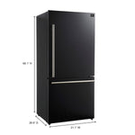 FORNO 2-Piece Black Kitchen Bundle - 30" Induction Range and 31" Bottom Freezer Refrigerator - BonPrix Électroménagers