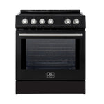 FORNO 2-Piece Black Kitchen Bundle - 30" Induction Range and 31" Bottom Freezer Refrigerator - BonPrix Électroménagers