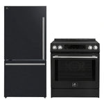 FORNO 2-Piece Black Kitchen Bundle - 30" Induction Range and 31" Bottom Freezer Refrigerator - BonPrix Électroménagers