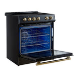 FORNO 2-Piece Black Kitchen Bundle - 30" Induction Range and 31" Bottom Freezer Refrigerator - BonPrix Électroménagers