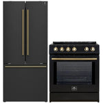 FORNO 2-Piece Black Kitchen Bundle - 30" Induction Range and 31" Bottom Freezer Refrigerator - BonPrix Électroménagers