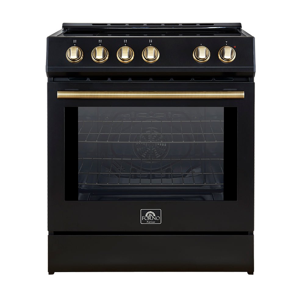 FORNO 2-Piece Black Kitchen Bundle - 30" Induction Range and 31" Bottom Freezer Refrigerator - BonPrix Électroménagers