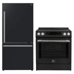 FORNO 2-Piece Black Kitchen Bundle - 30" Induction Range and 31" Bottom Freezer Refrigerator - BonPrix Électroménagers