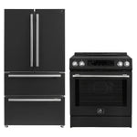 FORNO 2-Piece Black Kitchen Bundle - 30" Induction Range and 36" Bottom Freezer Refrigerator - BonPrix Électroménagers
