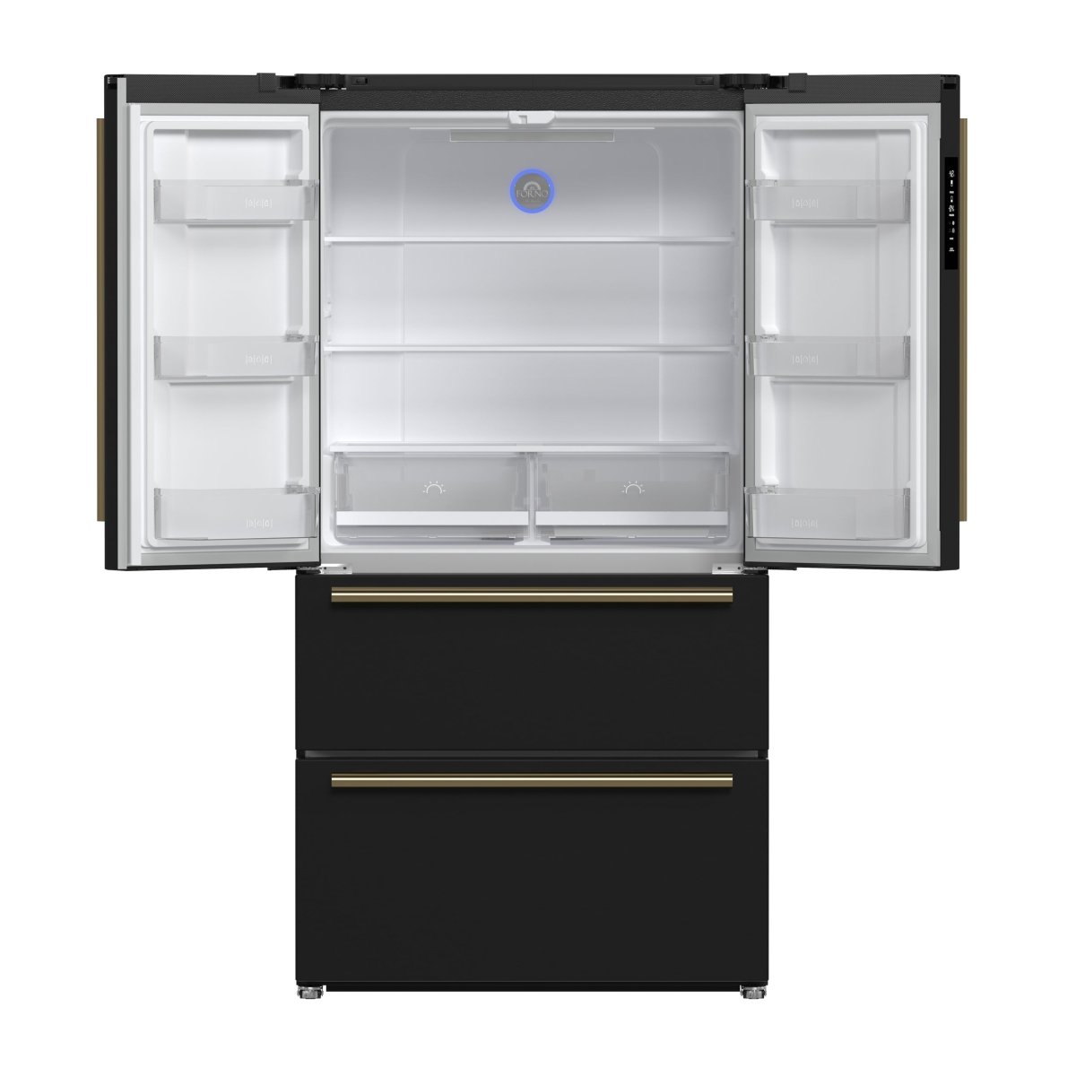 FORNO 2-Piece Black Kitchen Bundle - 30" Induction Range and 36" Bottom Freezer Refrigerator - BonPrix Électroménagers