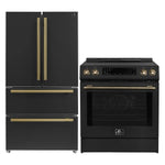 FORNO 2-Piece Black Kitchen Bundle - 30" Induction Range and 36" Bottom Freezer Refrigerator - BonPrix Électroménagers