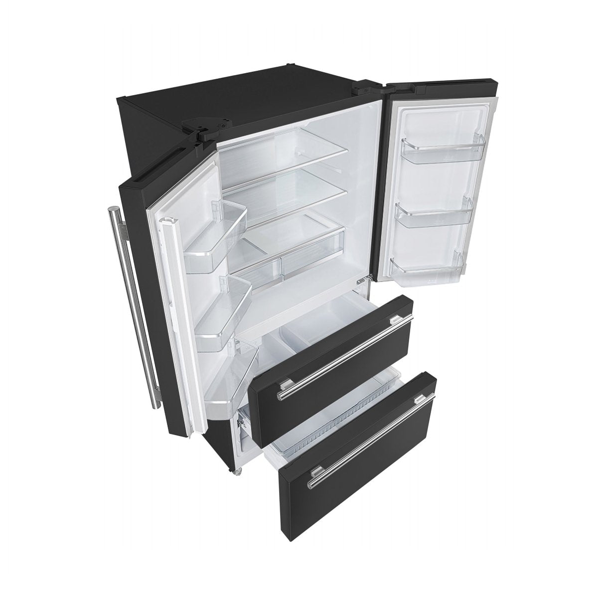 FORNO 2-Piece Black Kitchen Bundle - 30" Induction Range and 36" Bottom Freezer Refrigerator - BonPrix Électroménagers