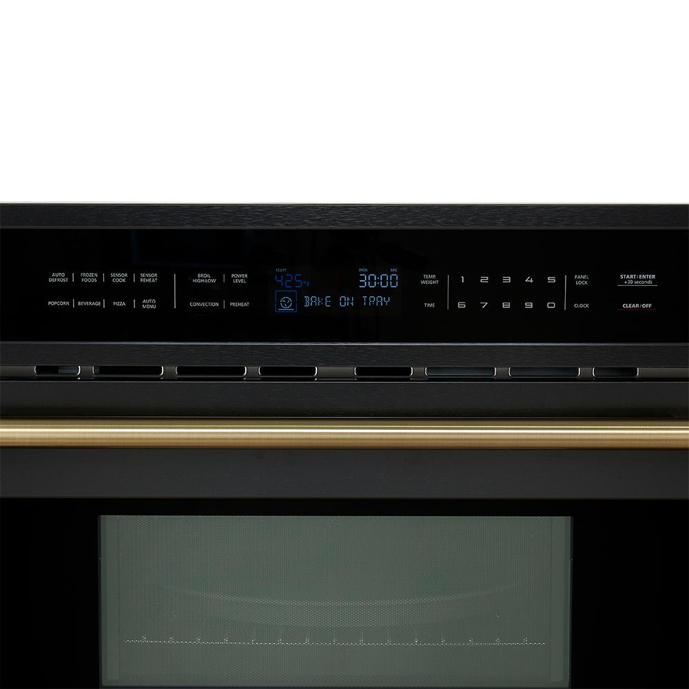 FORNO 2-Piece Kitchen Bundle - 30" Black Single Wall Oven (1333-30), 30" Black Microwave (3093-30) - BonPrix Électroménagers