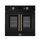 FORNO 2-Piece Kitchen Bundle - 30" Black Single Wall Oven (1333-30), 30" Black Microwave (3093-30) - BonPrix Électroménagers