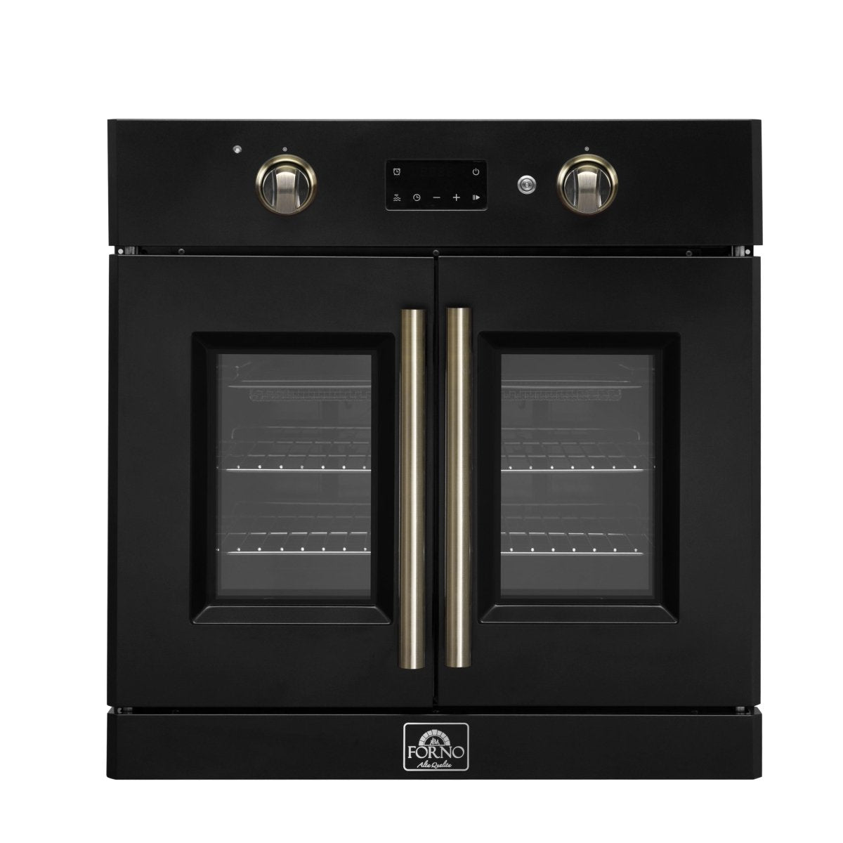 FORNO 2-Piece Kitchen Bundle - 30" Black Single Wall Oven (1333-30), 30" Black Microwave (3093-30) - BonPrix Électroménagers