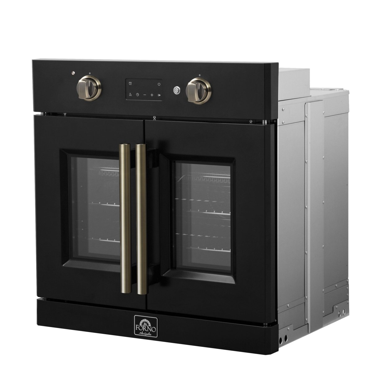 FORNO 2-Piece Kitchen Bundle - 30" Black Single Wall Oven (1333-30), 30" Black Microwave (3093-30) - BonPrix Électroménagers
