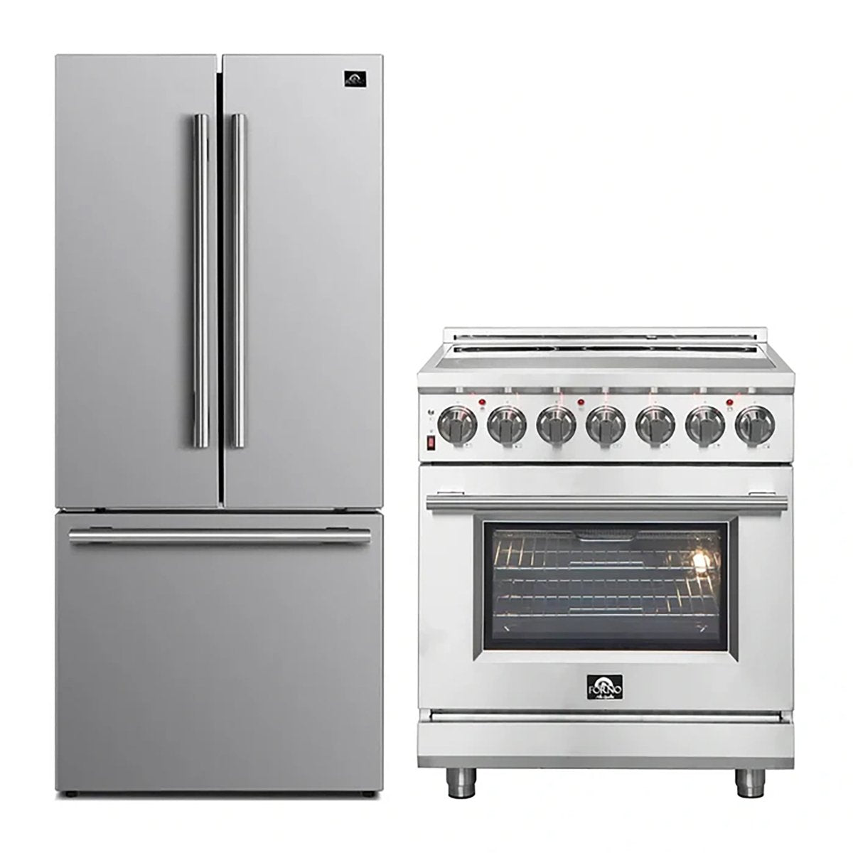 FORNO 2-Piece SS Kitchen Bundle - 30" Electric Range and 31" Bottom Freezer Refrigerator - BonPrix Électroménagers