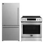 FORNO 2-Piece SS Kitchen Bundle - 30" Induction Range and 31" Bottom Freezer Refrigerator - BonPrix Électroménagers