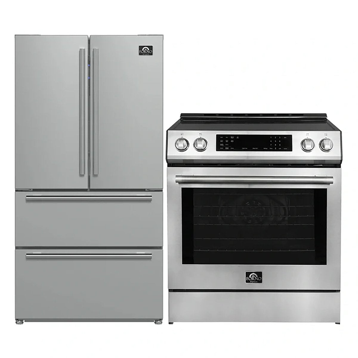 FORNO 2-Piece SS Kitchen Bundle - 30" Induction Range and 36" Bottom Freezer Refrigerator - BonPrix Électroménagers