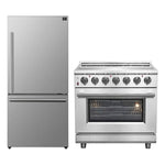 FORNO 2-Piece SS Kitchen Bundle - 36" Electric Range and 31" Bottom Freezer Refrigerator - BonPrix Électroménagers