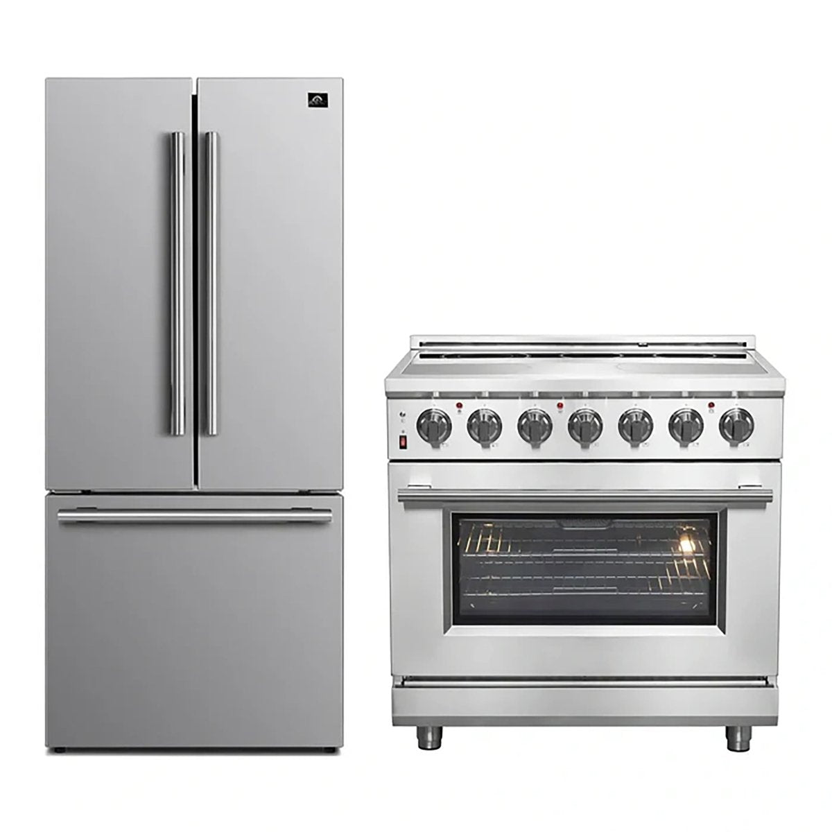 FORNO 2-Piece SS Kitchen Bundle - 36" Electric Range and 31" Bottom Freezer Refrigerator - BonPrix Électroménagers