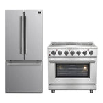 FORNO 2-Piece SS Kitchen Bundle - 36" Electric Range and 31" Bottom Freezer Refrigerator - BonPrix Électroménagers