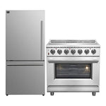 FORNO 2-Piece SS Kitchen Bundle - 36" Electric Range and 31" Bottom Freezer Refrigerator - BonPrix Électroménagers
