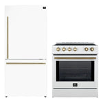 FORNO 2-Piece White Kitchen Bundle - 30" Induction Range and 31" Bottom Freezer Refrigerator - BonPrix Électroménagers
