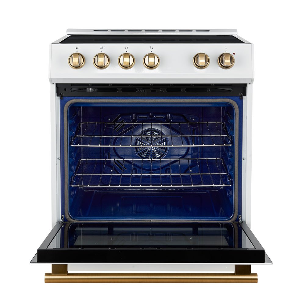 FORNO 2-Piece White Kitchen Bundle - 30" Induction Range and 31" Bottom Freezer Refrigerator - BonPrix Électroménagers