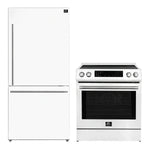 FORNO 2-Piece White Kitchen Bundle - 30" Induction Range and 31" Bottom Freezer Refrigerator - BonPrix Électroménagers