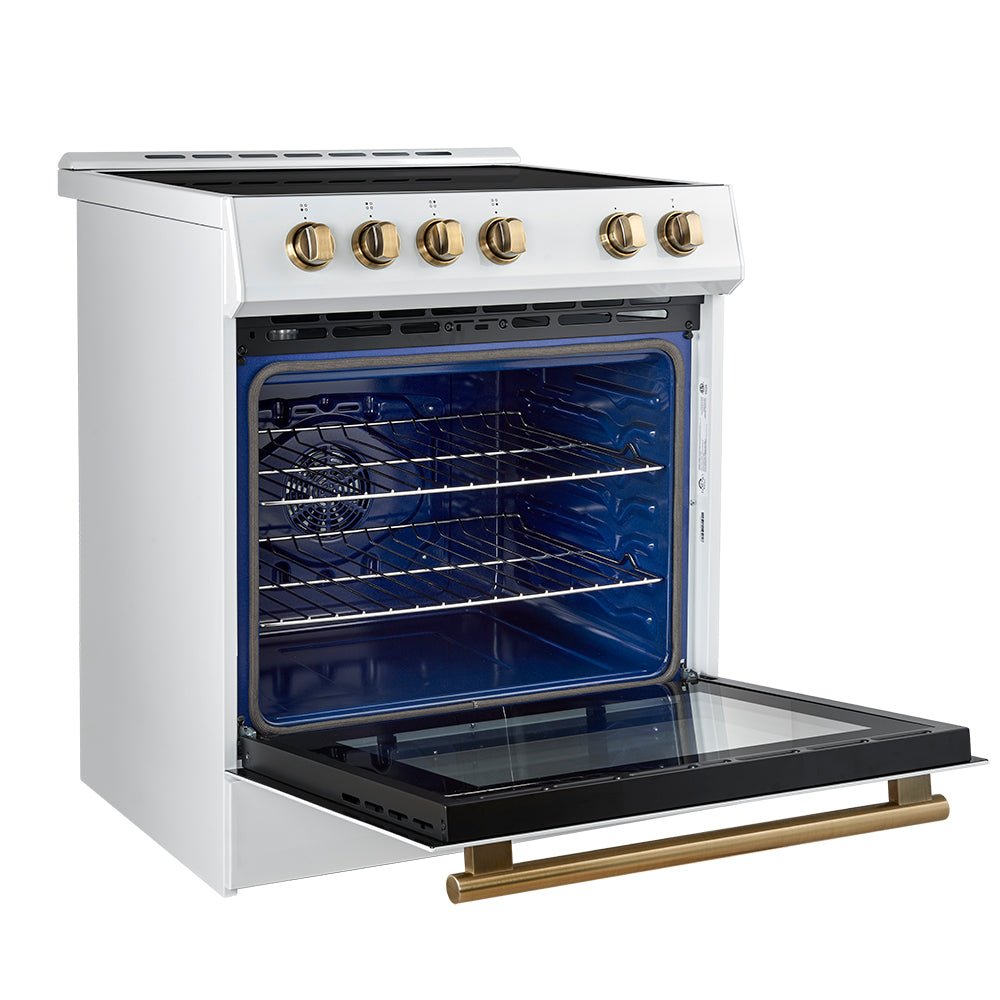 FORNO 2-Piece White Kitchen Bundle - 30" Induction Range and 31" Bottom Freezer Refrigerator - BonPrix Électroménagers