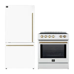 FORNO 2-Piece White Kitchen Bundle - 30" Induction Range and 31" Bottom Freezer Refrigerator - BonPrix Électroménagers