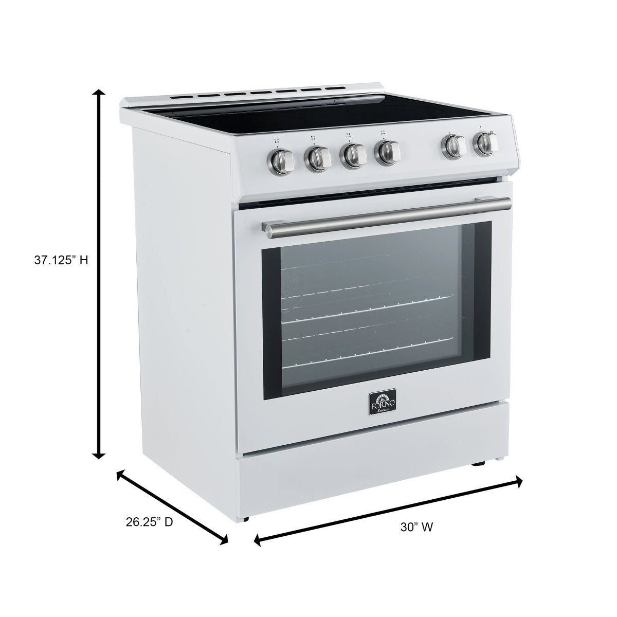 FORNO 2-Piece White Kitchen Bundle - 30" Induction Range and 31" Bottom Freezer Refrigerator - BonPrix Électroménagers